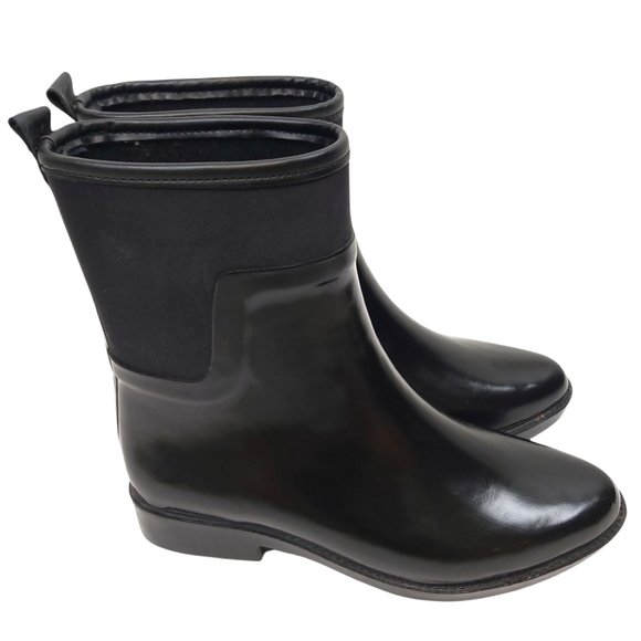 Zara Shoes Zara Black Rubber Rain Boots W Fur Insole Sz 4 Poshmark